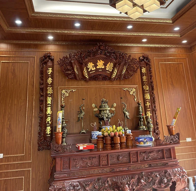 mẫu nhựa nano ốp phòng thờ 