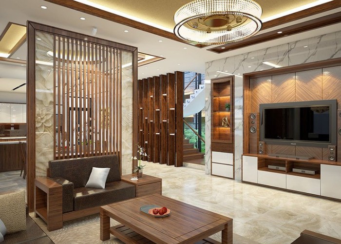 phòng khách ốp nhựa nano 