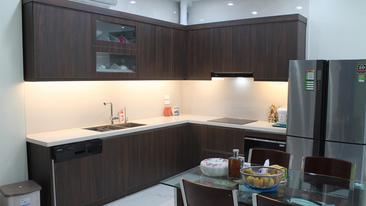 tủ bếp nhựa giả gỗ 