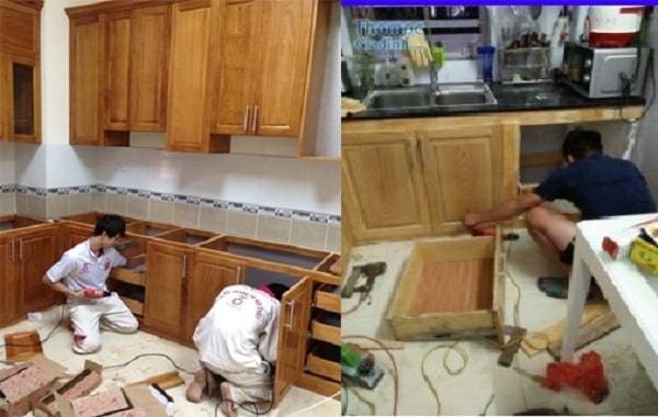 sửa chữa độ xệ cánh tủ bếp 