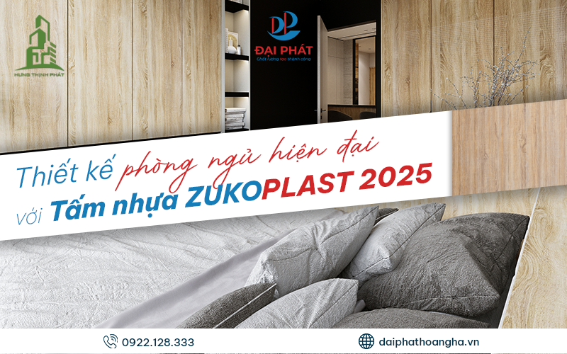 THIẾT KẾ PHÒNG NGỦ HIỆN ĐẠI 2025 VỚI TẤM NHỰA ZUKOPLAST – BỀN LÂU, CHỐNG ẨM TUYỆT HẢO
