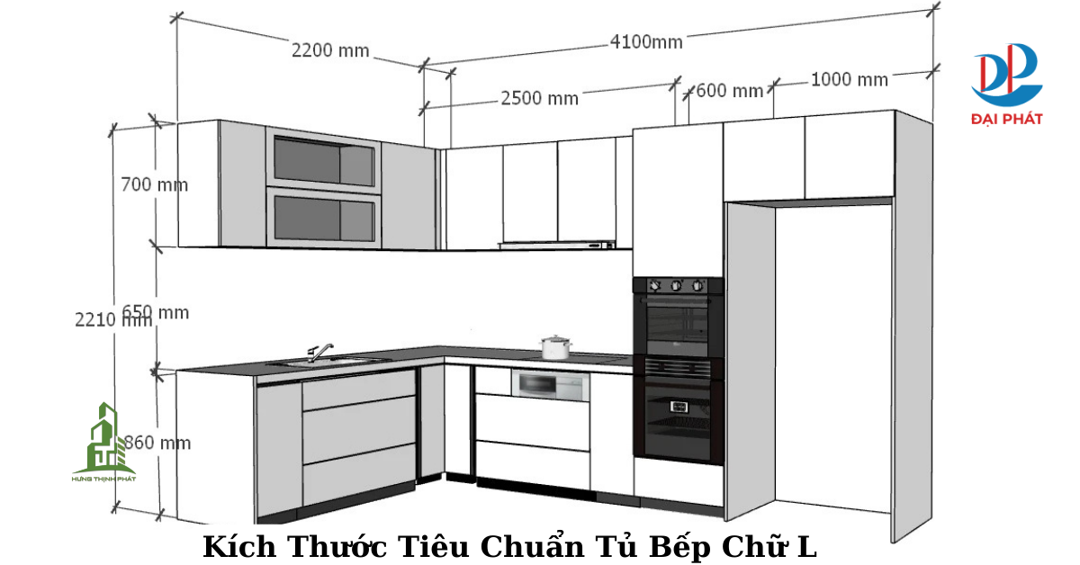 Kích Thước Tiêu Chuẩn Tủ Bếp Chữ L 2025 – Bí Quyết Tạo Không Gian Bếp Hoàn Hảo