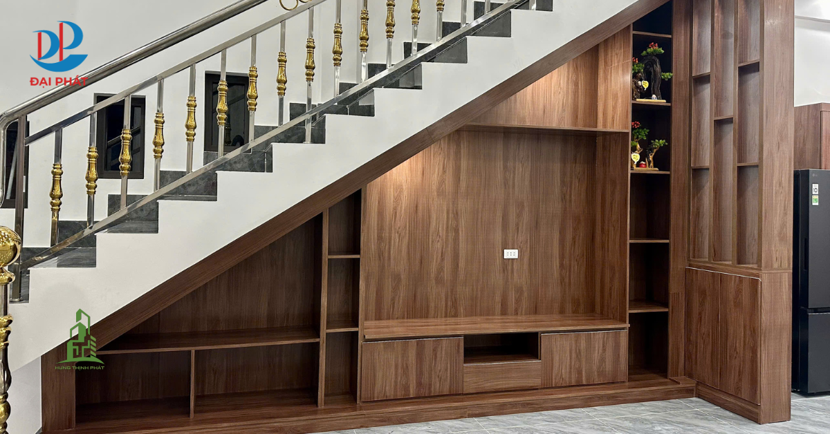 TOP 5 MẪU TỦ KỆ CẦU THANG ĐẸP – GIẢI PHÁP BIẾN GÓC NHÀ NHỎ THÀNH KHÔNG GIAN ĐA NĂNG 2025